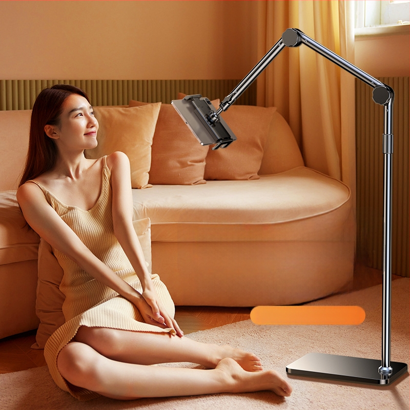 Éjjeli játékra alkalmas, lusta fém tabletállvány iPadhez, univerzális konzolos mobiltelefon-állvány padlóhoz