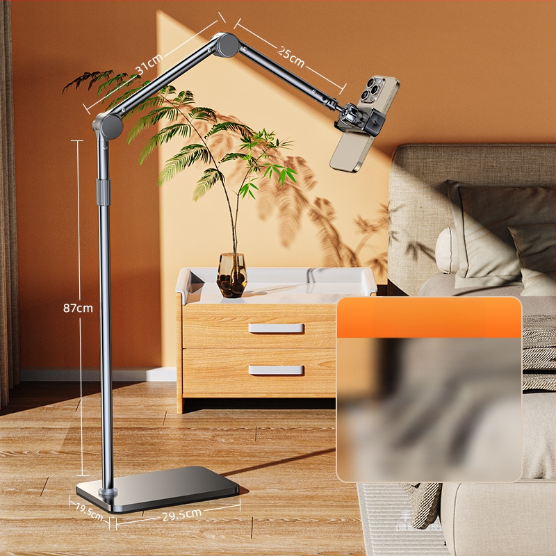 Éjjeli játékra alkalmas, lusta fém tabletállvány iPadhez, univerzális konzolos mobiltelefon-állvány padlóhoz