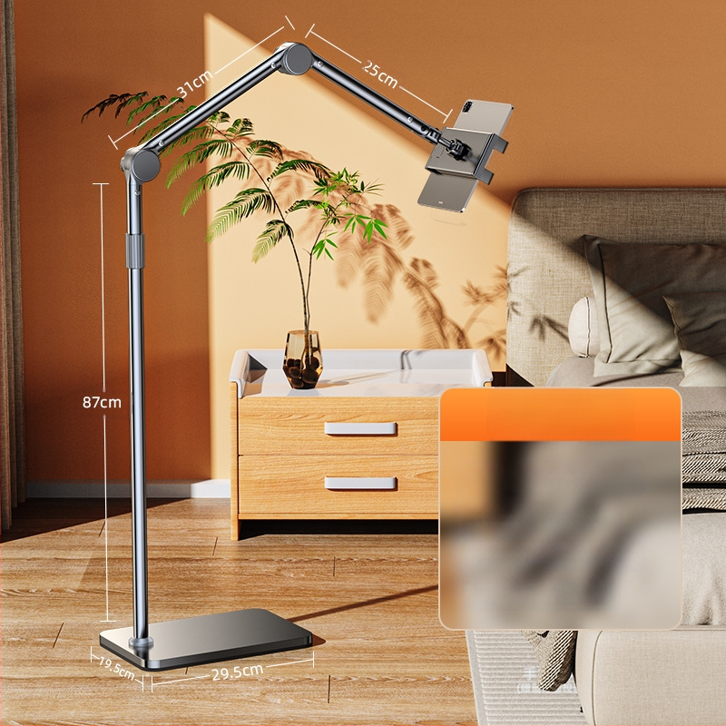 Éjjeli játékra alkalmas, lusta fém tabletállvány iPadhez, univerzális konzolos mobiltelefon-állvány padlóhoz