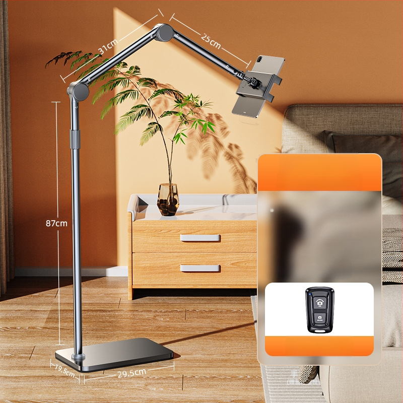 Éjjeli játékra alkalmas, lusta fém tabletállvány iPadhez, univerzális konzolos mobiltelefon-állvány padlóhoz