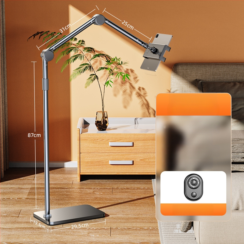 Éjjeli játékra alkalmas, lusta fém tabletállvány iPadhez, univerzális konzolos mobiltelefon-állvány padlóhoz