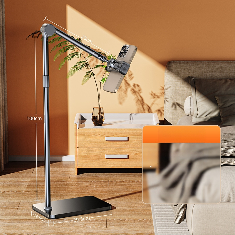 Éjjeli játékra alkalmas, lusta fém tabletállvány iPadhez, univerzális konzolos mobiltelefon-állvány padlóhoz