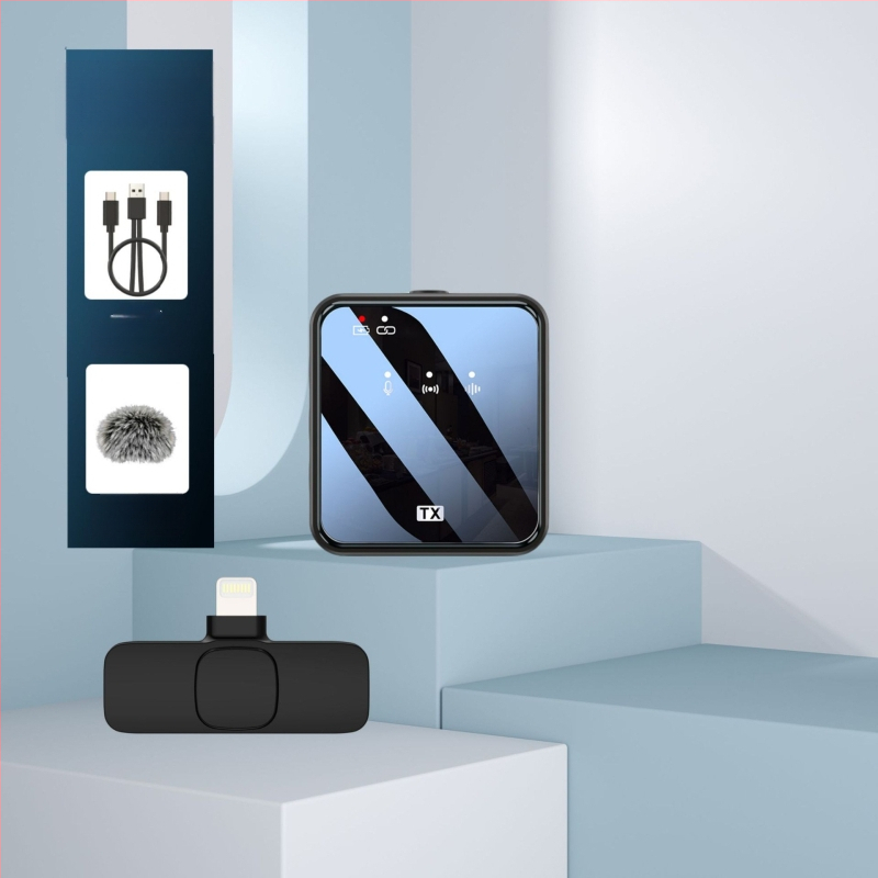 Tehase otseühendusega traadita kraekinnitusega mikrofon välistingimustes salvestamiseks mürasummutusmikrofon ühe lohistusega kahe traadita mikrofoniga