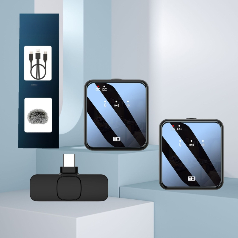 Tehase otseühendusega traadita kraekinnitusega mikrofon välistingimustes salvestamiseks mürasummutusmikrofon ühe lohistusega kahe traadita mikrofoniga