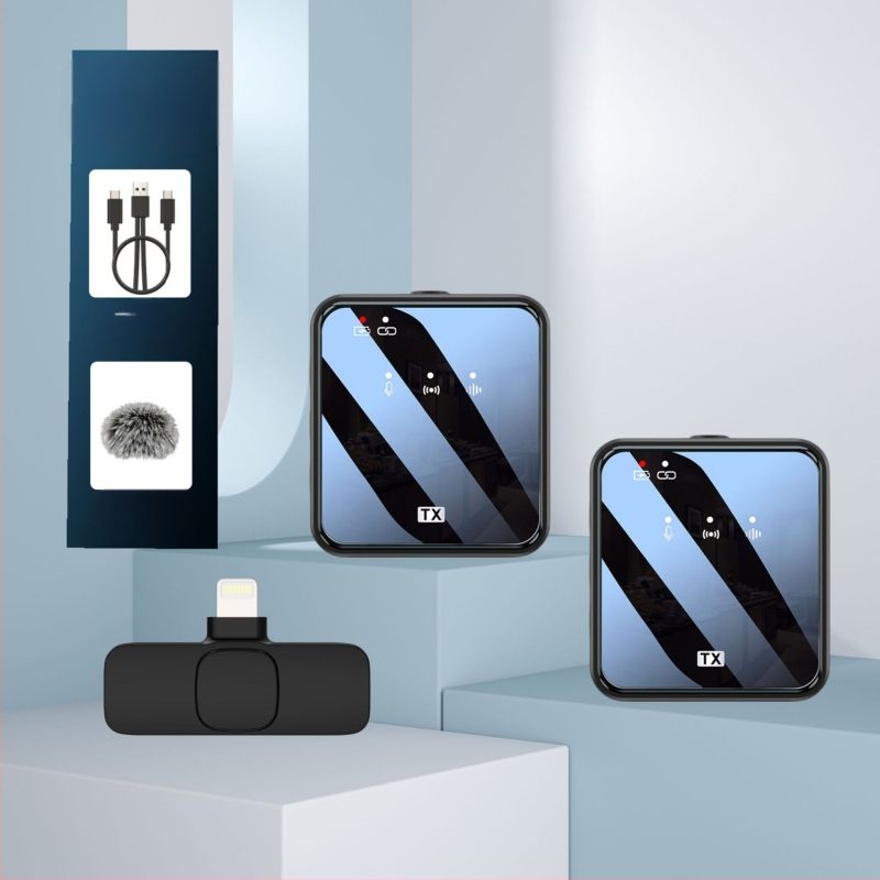 Tehase otseühendusega traadita kraekinnitusega mikrofon välistingimustes salvestamiseks mürasummutusmikrofon ühe lohistusega kahe traadita mikrofoniga