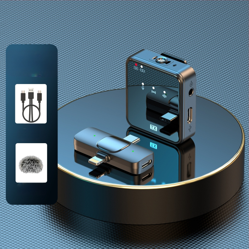 Tehase otseühendusega traadita kraekinnitusega mikrofon välistingimustes salvestamiseks mürasummutusmikrofon ühe lohistusega kahe traadita mikrofoniga