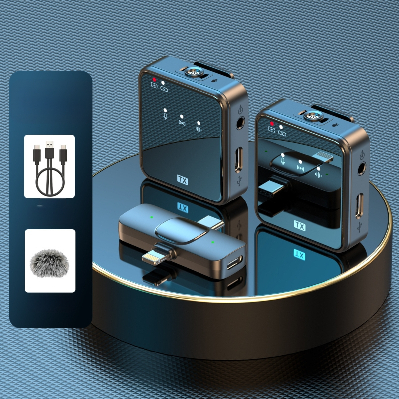 Tehase otseühendusega traadita kraekinnitusega mikrofon välistingimustes salvestamiseks mürasummutusmikrofon ühe lohistusega kahe traadita mikrofoniga