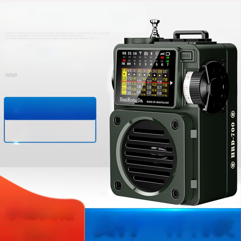 HRD-700 преносим мултимедиен музикален плейър с пълночестотно излъчване, приемащ Bluetooth и възпроизвеждане от TF карта