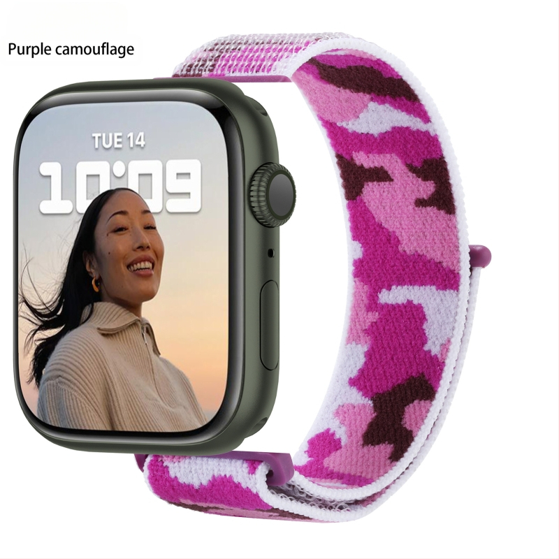 Apple Watch 5678910 álcázó nejlonszíj iWatch S10 tépőzáras sport karpánt