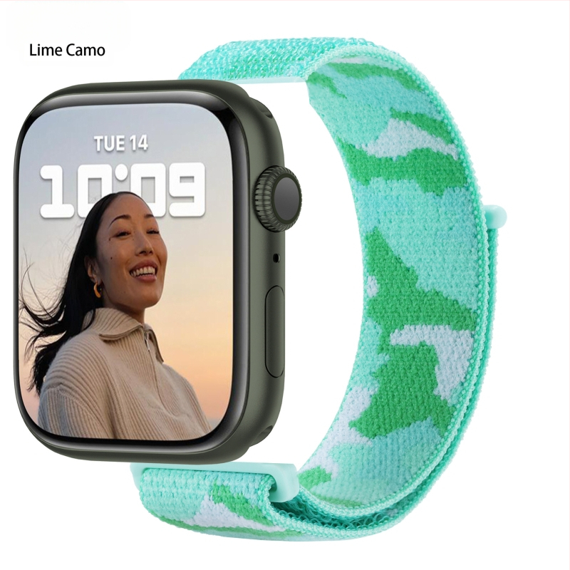 Apple Watch 5678910 álcázó nejlonszíj iWatch S10 tépőzáras sport karpánt