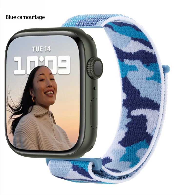 Apple Watch 5678910 álcázó nejlonszíj iWatch S10 tépőzáras sport karpánt