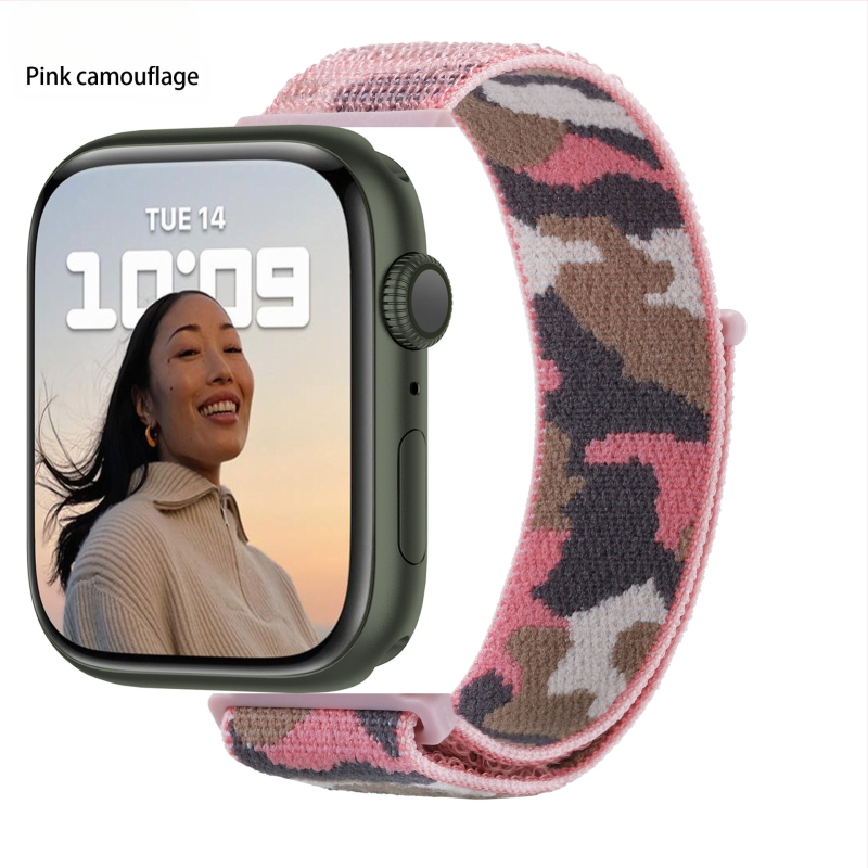 Apple Watch 5678910 álcázó nejlonszíj iWatch S10 tépőzáras sport karpánt