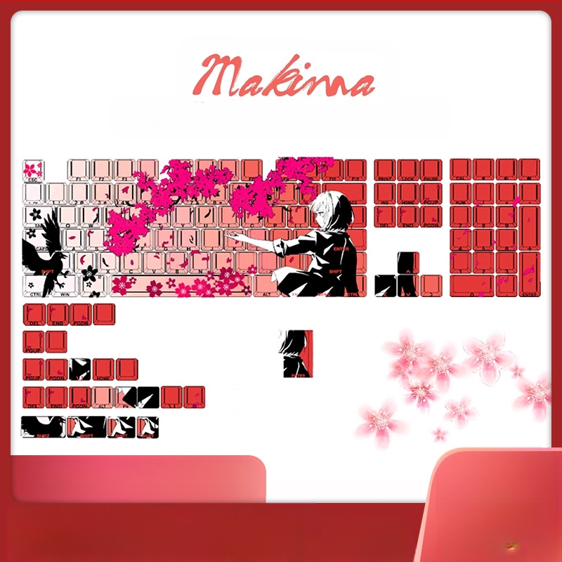 Cseresznyevirág lány Rókalány Kulcsvédő Kollekció Oldalra Felírt Gradient Termikus Szublimációs Átlátszó Másodlagos Kulcsvédő Határokon Átnyúló Robbanások