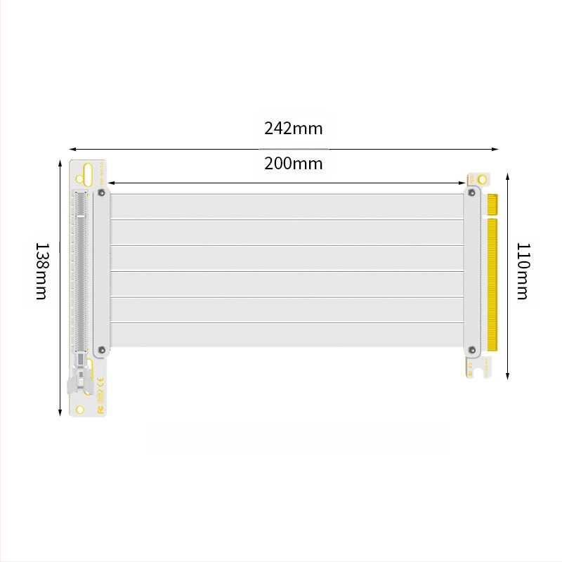 Nullkraadise perekonna PCI-E 3.0 4.0 16x graafikakaardi pikenduskaabel 90-kraadise nurgaga adapterkaart kiire ülekande stabiilsuse tagamiseks