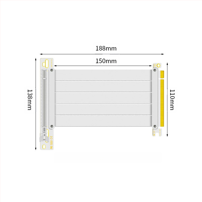 Nullkraadise perekonna PCI-E 3.0 4.0 16x graafikakaardi pikenduskaabel 90-kraadise nurgaga adapterkaart kiire ülekande stabiilsuse tagamiseks