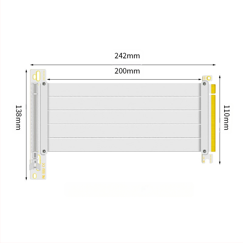 Nullkraadise perekonna PCI-E 3.0 4.0 16x graafikakaardi pikenduskaabel 90-kraadise nurgaga adapterkaart kiire ülekande stabiilsuse tagamiseks