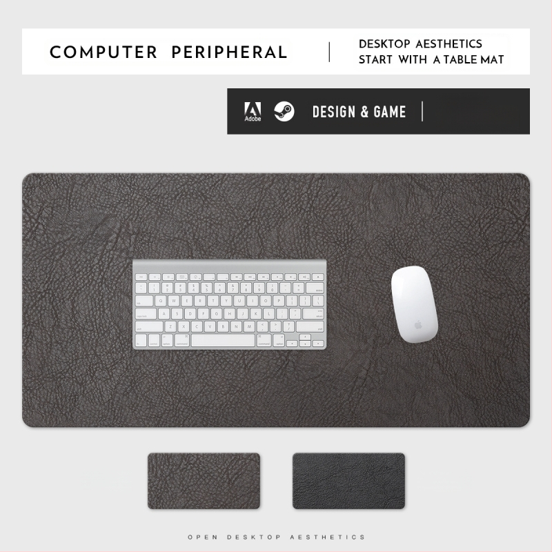 PU-nahast hiirematt, plekikindel, eriti suur, retrohõbedast mustriga kontoriarvuti lauamatt, veekindel ja plekikindel, väikepartii, hulgimüük