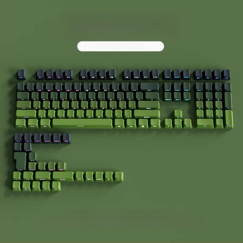 Pbt poolläbipaistvad klahvikatted küljele graveeritud mustritega, mikrolihvitud pind, 131 klahvi, kuuevärviline gradientvärvi sublimatsioon, moodsad, ühilduvad mehaaniliste klaviatuuridega