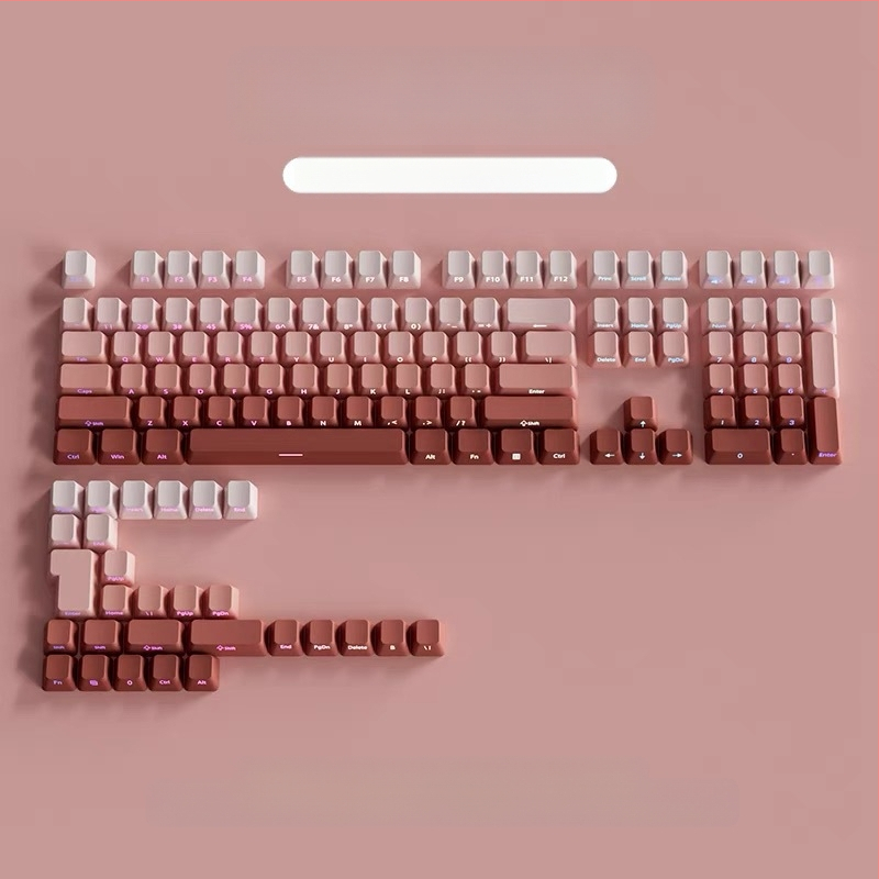 Pbt poolläbipaistvad klahvikatted küljele graveeritud mustritega, mikrolihvitud pind, 131 klahvi, kuuevärviline gradientvärvi sublimatsioon, moodsad, ühilduvad mehaaniliste klaviatuuridega