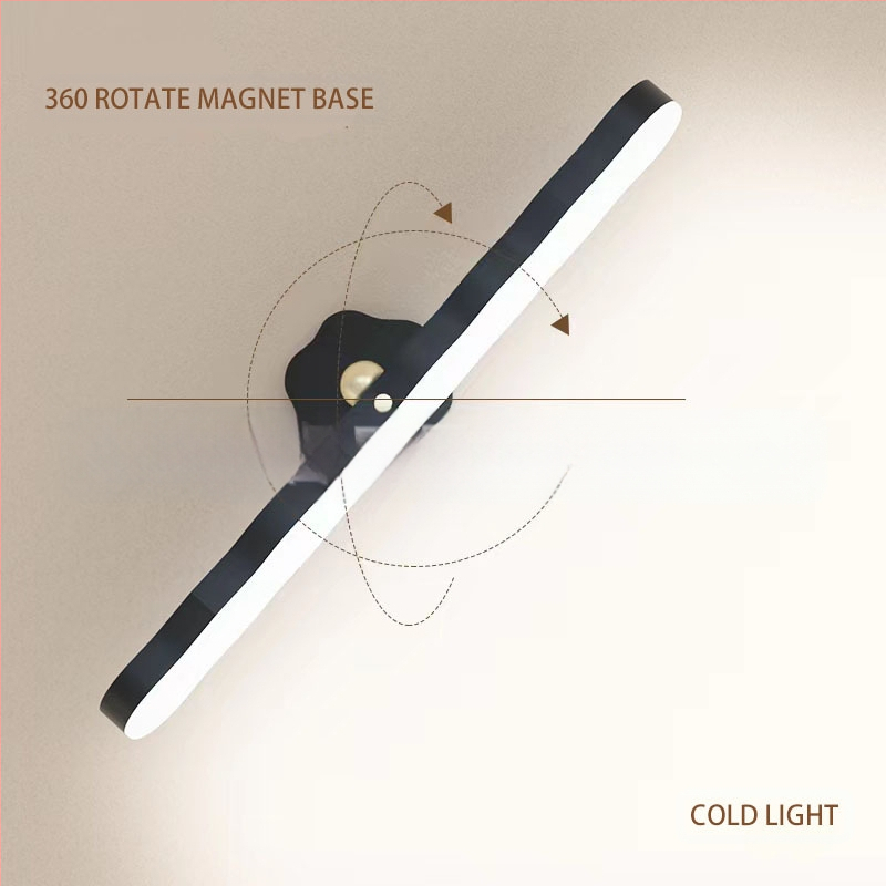 Piiriülene pöörlev kolmevärviline öövalgusti seinale paigaldatav lamp täitevalgus magnetiline meigipeegli lamp puutetundlik lamp lahtivõetav kapilamp