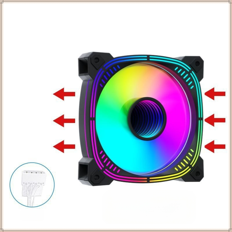 Full Tower Passion Prism 4. generációs PRO tengerre néző szobai asztali számítógép ház hűtőventilátor 12 cm-es ventilátor nagy 4 tűs