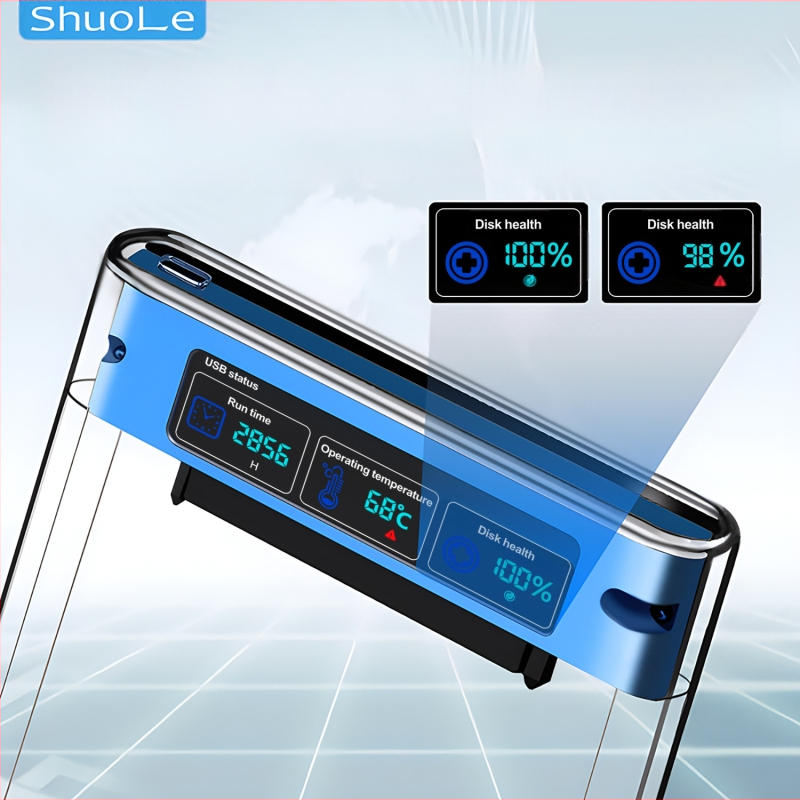 Shuole ekraaniga kõvaketta kast USB3.2, ühilduv välise 2,5-tollise SATA sülearvuti SSD-ga (3.0TYPE-C)