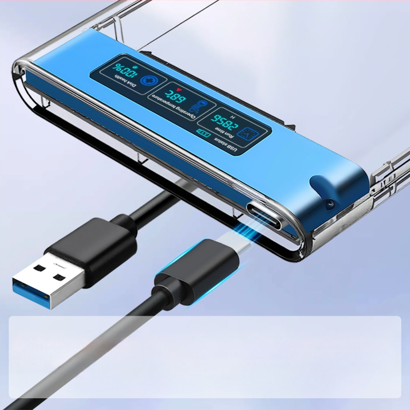 Shuole ekraaniga kõvaketta kast USB3.2, ühilduv välise 2,5-tollise SATA sülearvuti SSD-ga (3.0TYPE-C)