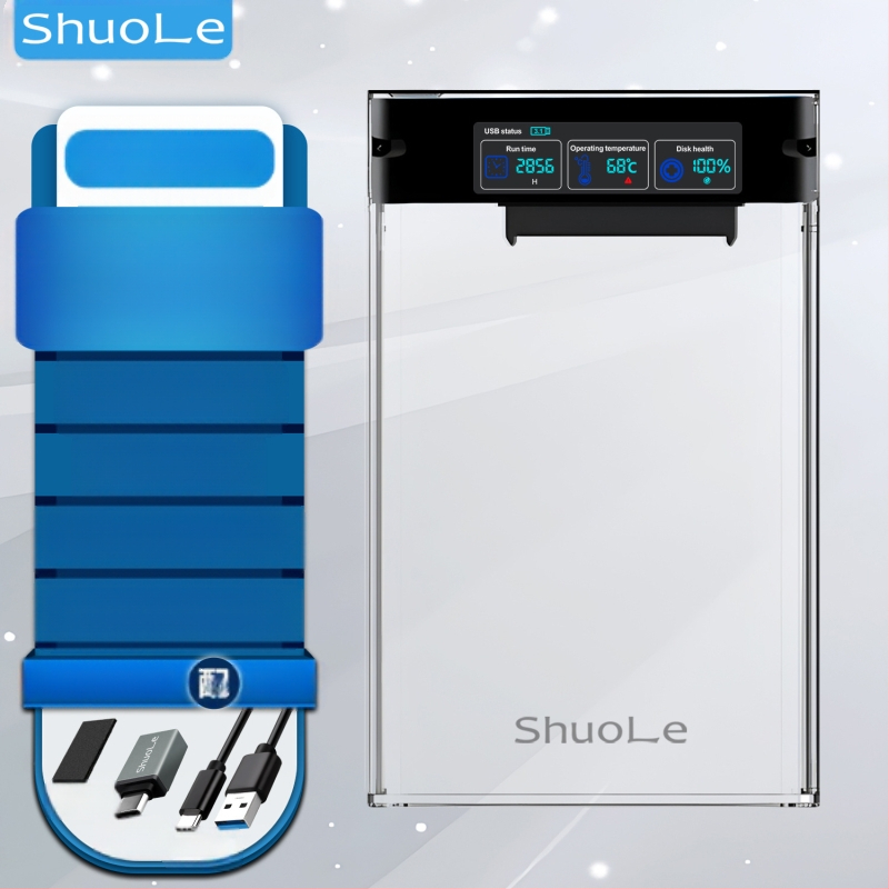 Shuole ekraaniga kõvaketta kast USB3.2, ühilduv välise 2,5-tollise SATA sülearvuti SSD-ga (3.0TYPE-C)