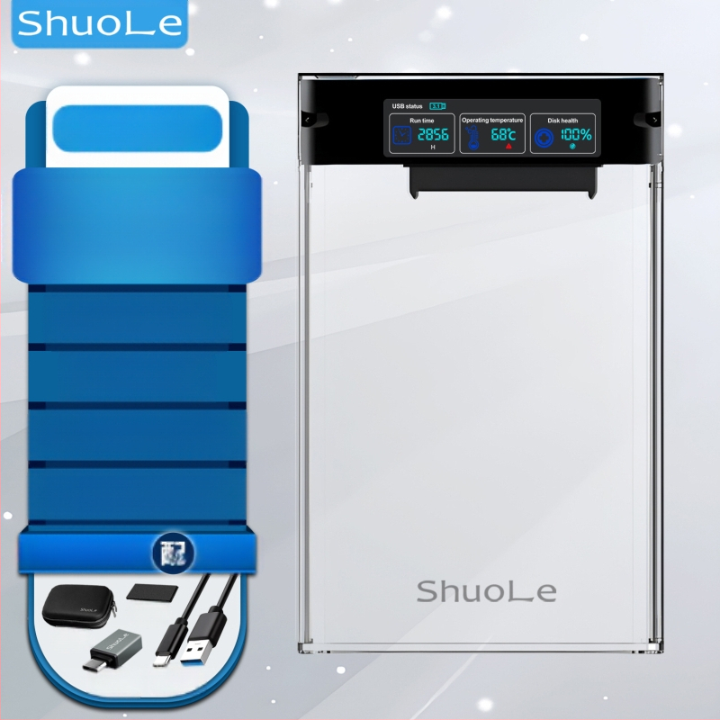 Shuole ekraaniga kõvaketta kast USB3.2, ühilduv välise 2,5-tollise SATA sülearvuti SSD-ga (3.0TYPE-C)