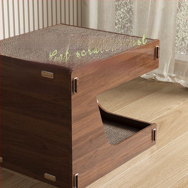 Kačių draskymo lenta, kačių lizdas, integruotas, atsparus dilimui, atsparus laužui, nagų šlifuoklis, patvarus kačių nagų namelis, gofruotas popierius, kačių namelis viloje