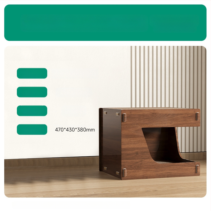 Kačių draskymo lenta, kačių lizdas, integruotas, atsparus dilimui, atsparus laužui, nagų šlifuoklis, patvarus kačių nagų namelis, gofruotas popierius, kačių namelis viloje