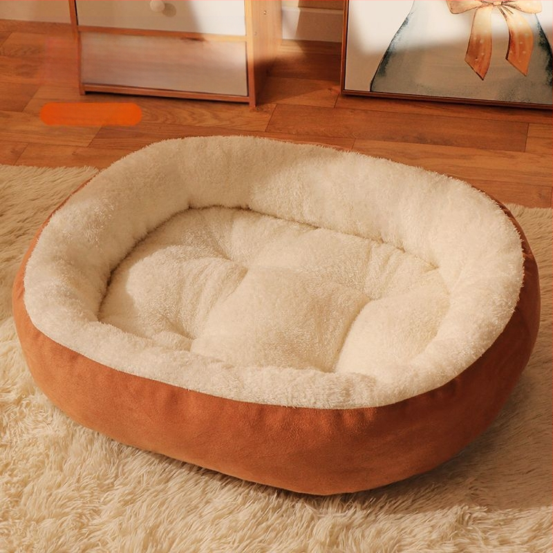 Nyári hűvös fészek kutya határokon átnyúló új kennel ovális kisállat fészek ágy közepes és nagy kutyafészek szőnyeg téli meleg macskafészek