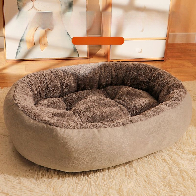 Nyári hűvös fészek kutya határokon átnyúló új kennel ovális kisállat fészek ágy közepes és nagy kutyafészek szőnyeg téli meleg macskafészek