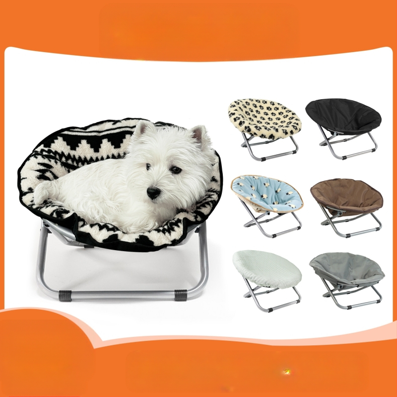 Sklopiva stolica za kućne ljubimce, prijenosna okrugla povišena krevet za mačke, vodootporni krevet za male pse, krevet za kućne ljubimce u obliku mjeseca