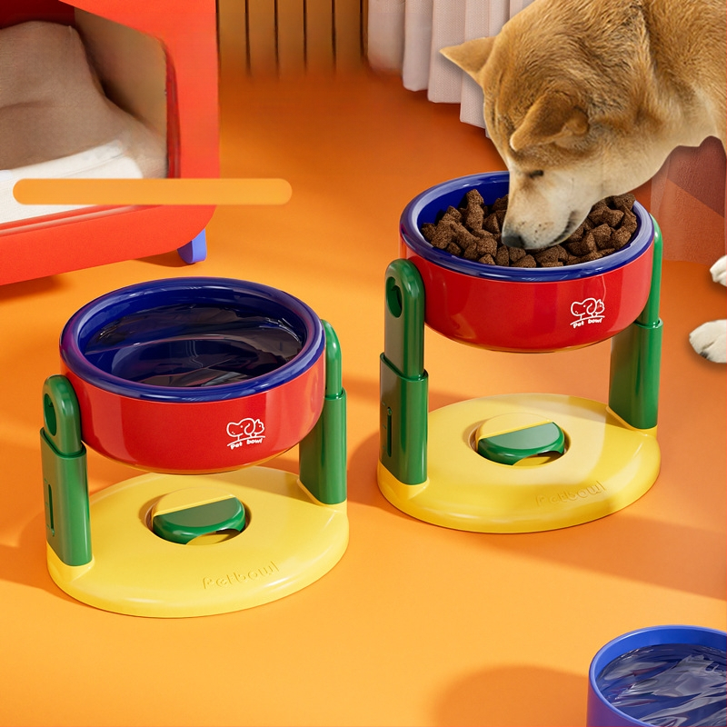 Tapadókorongos kisállattál emelő, állítható macskáknak és kutyáknak, univerzális védelemmel, nyaki gerincnek, itatótál, kutyatál, ferde, magas tál, felborulásgátlóval