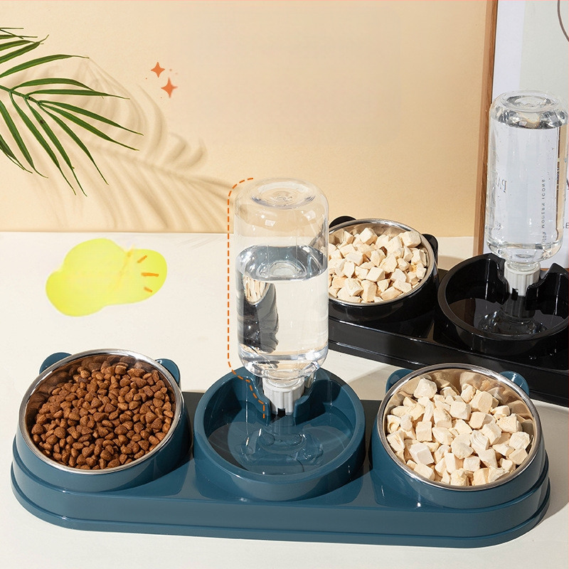 Macskatál Dupla tál Kutyatiszt Ferde szájvédelem Nyakgerinc Automatikus itató Felborulásgátló Macskaeledel Kutya Rizstál Macskakellékek