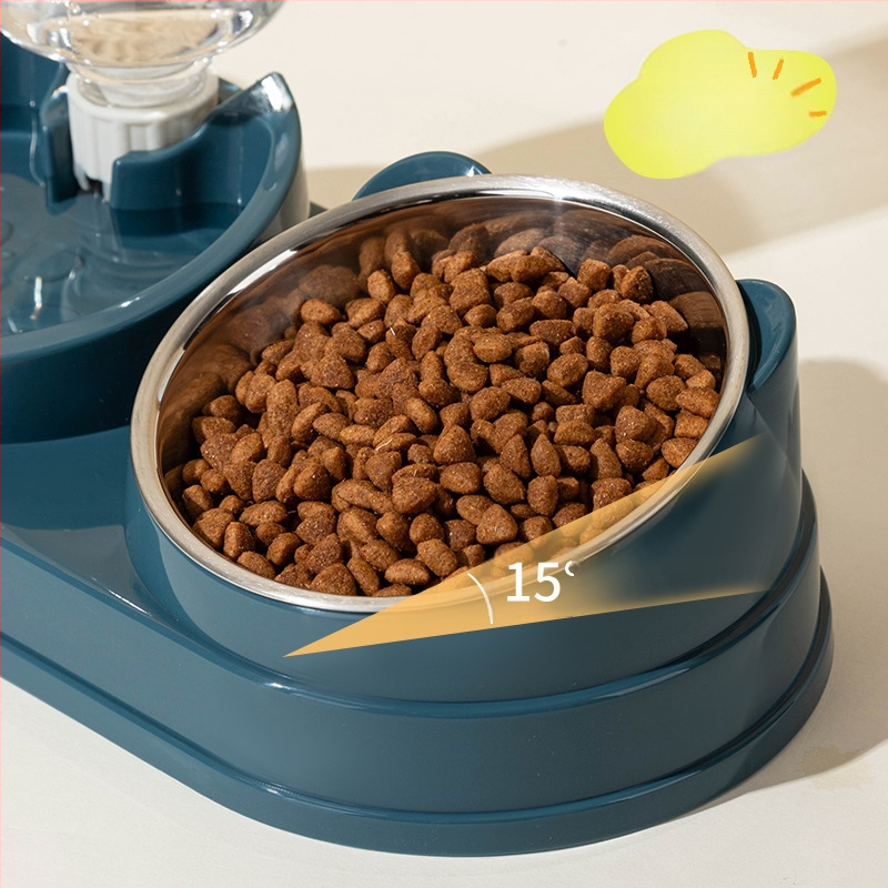 Macskatál Dupla tál Kutyatiszt Ferde szájvédelem Nyakgerinc Automatikus itató Felborulásgátló Macskaeledel Kutya Rizstál Macskakellékek