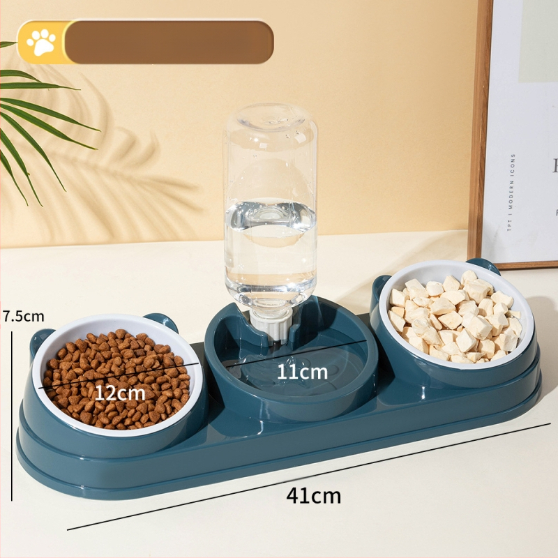 Macskatál Dupla tál Kutyatiszt Ferde szájvédelem Nyakgerinc Automatikus itató Felborulásgátló Macskaeledel Kutya Rizstál Macskakellékek