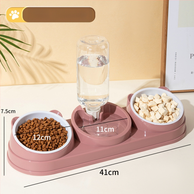 Macskatál Dupla tál Kutyatiszt Ferde szájvédelem Nyakgerinc Automatikus itató Felborulásgátló Macskaeledel Kutya Rizstál Macskakellékek