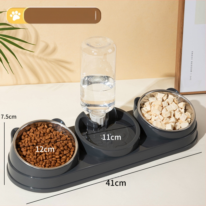 Macskatál Dupla tál Kutyatiszt Ferde szájvédelem Nyakgerinc Automatikus itató Felborulásgátló Macskaeledel Kutya Rizstál Macskakellékek