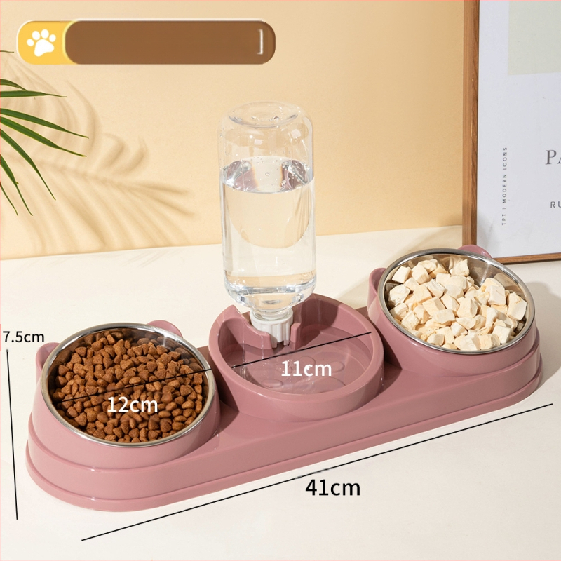 Macskatál Dupla tál Kutyatiszt Ferde szájvédelem Nyakgerinc Automatikus itató Felborulásgátló Macskaeledel Kutya Rizstál Macskakellékek