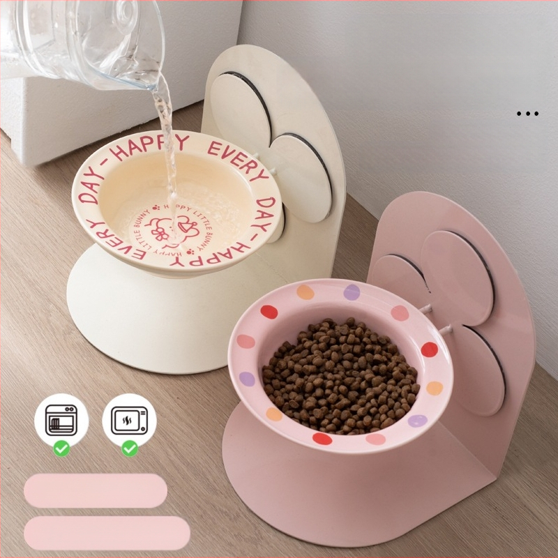 Keraamiline kõrge jalaga kauss, eemaldatav lemmikloomade kassikauss, kassi- ja koerakauss, kaelalülide kaitse, löögikindel kassitoidukauss, kallutatav kauss