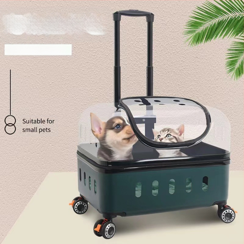 XZ lemmikloomade käru, läbipaistev kassikott, koerakäru, suur pagasikohver, kahele suurele kassile