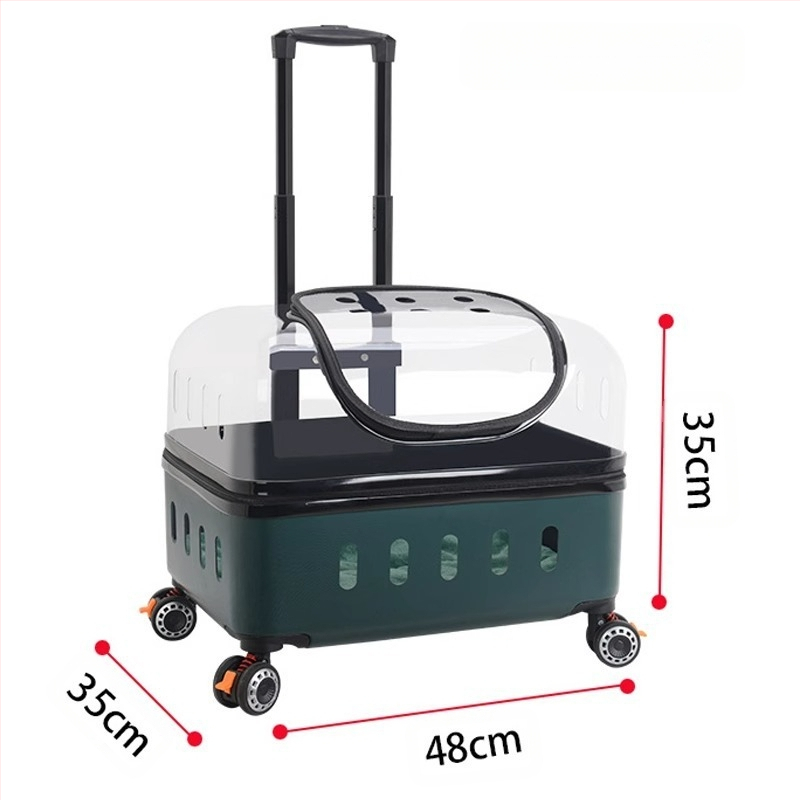 XZ lemmikloomade käru, läbipaistev kassikott, koerakäru, suur pagasikohver, kahele suurele kassile