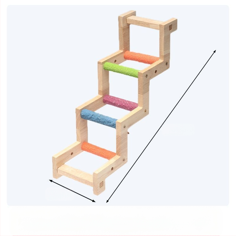 Kalitka pihenőasztal rönk mászólétra madárkalitka játék Z alakú kis madárlétra falétra interaktív papagáj mászó lépcső