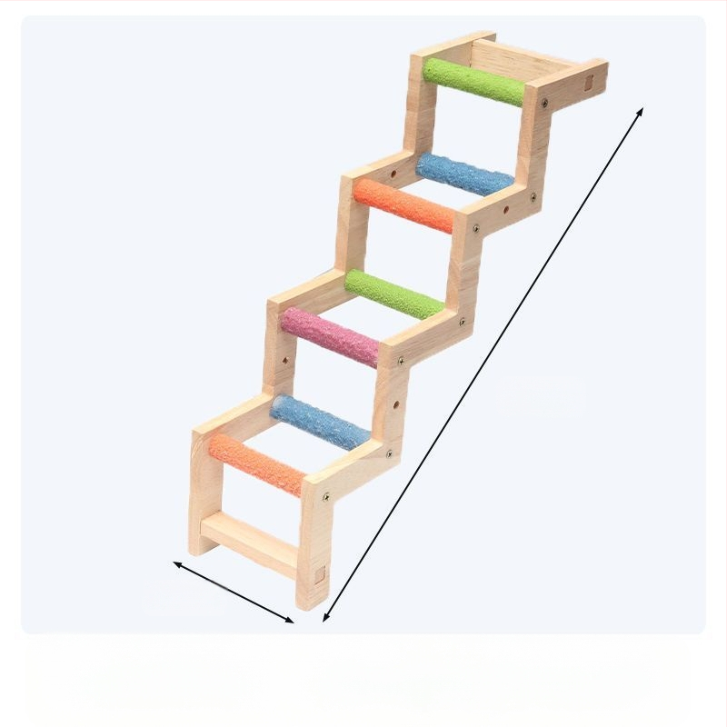 Kalitka pihenőasztal rönk mászólétra madárkalitka játék Z alakú kis madárlétra falétra interaktív papagáj mászó lépcső