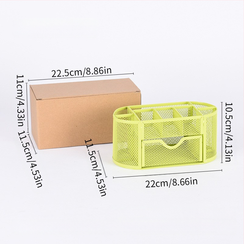 Metallist rauast võrgust üheksa ruudustikuga hoiukarbi lauapliiatsihoidja, müügil olev kirjatarvete ämber, uus stiil, sahtliga hoiukarbi pliiatsihoidja, hulgimüük