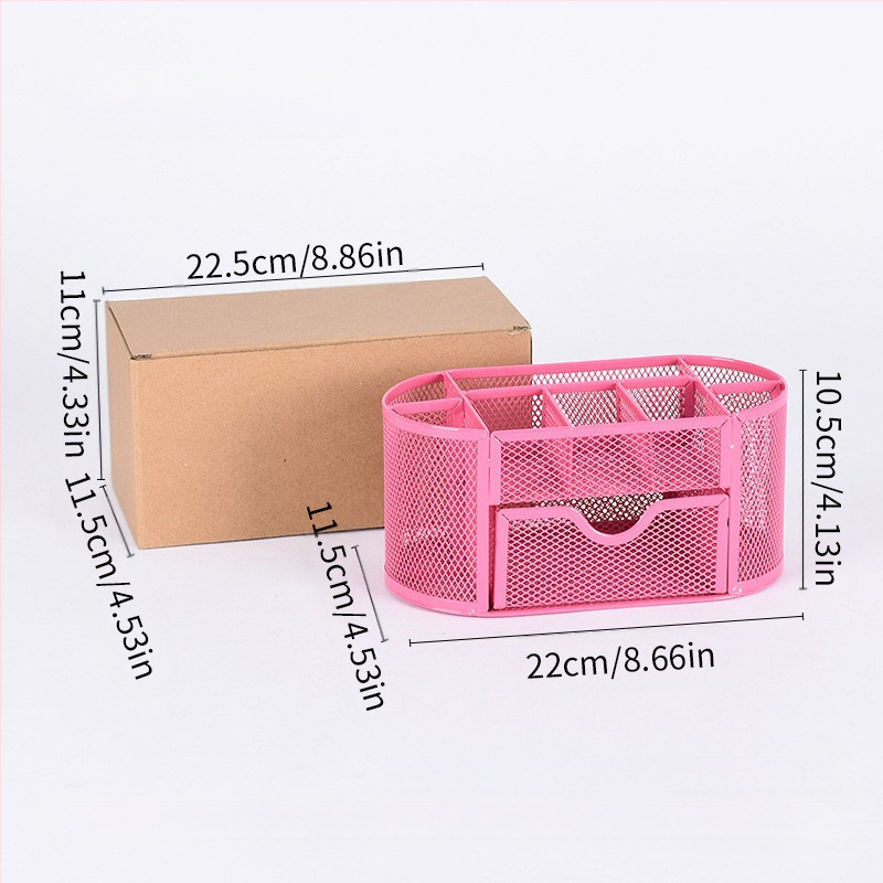 Metallist rauast võrgust üheksa ruudustikuga hoiukarbi lauapliiatsihoidja, müügil olev kirjatarvete ämber, uus stiil, sahtliga hoiukarbi pliiatsihoidja, hulgimüük