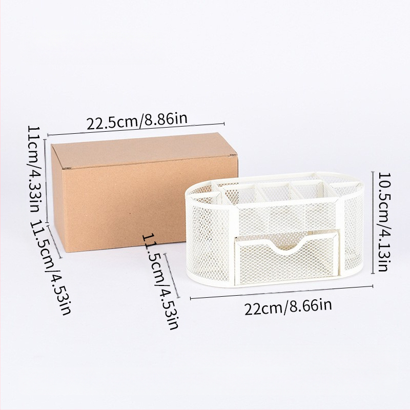 Metallist rauast võrgust üheksa ruudustikuga hoiukarbi lauapliiatsihoidja, müügil olev kirjatarvete ämber, uus stiil, sahtliga hoiukarbi pliiatsihoidja, hulgimüük