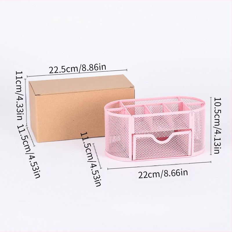 Metallist rauast võrgust üheksa ruudustikuga hoiukarbi lauapliiatsihoidja, müügil olev kirjatarvete ämber, uus stiil, sahtliga hoiukarbi pliiatsihoidja, hulgimüük